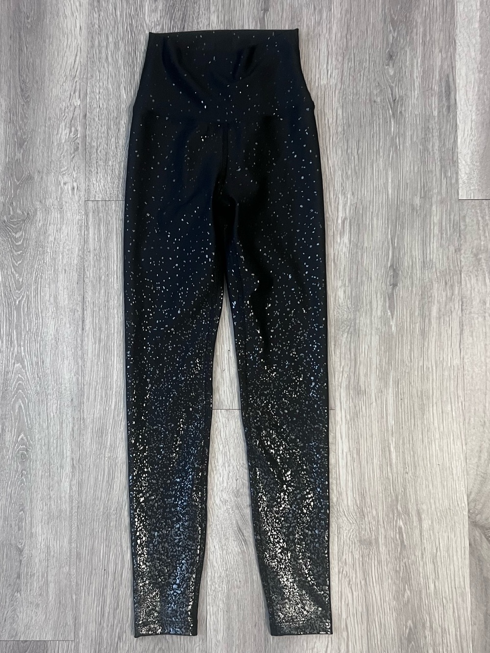 Lifetime Black High-Waist Leggings with Metallic Speckle